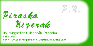 piroska mizerak business card
