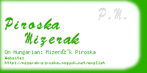 piroska mizerak business card